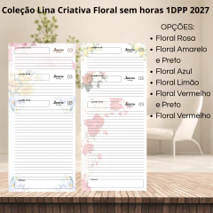 (Coleção Lina Criativa Floral s/ horas) Miolo de Agenda Datada 2027 1DPP A5 378 páginas 75g