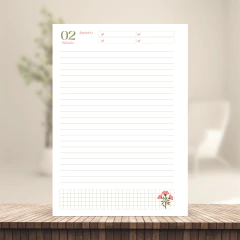 (Laços e Flores 1dpp sem horas) Miolo de Agenda Datada 2027 1DPP A5 408 páginas 75g - loja online