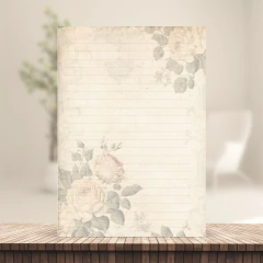 (Diário Vintage 01 - 120g) Miolo Impresso Diário Vintage 120g 196 páginas