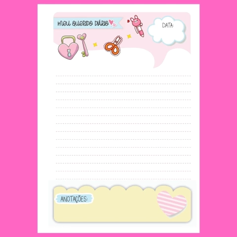 (Meu Diário 02) Miolo Impresso A5 90g 200 páginas