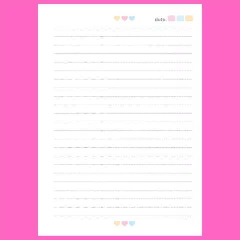 (Cute Coração) Miolo Impresso A5 90g 200 páginas