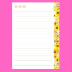 (Barrado Floral Amarelo) Miolo Impresso A5 90g 200 páginas - comprar online