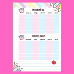 (Lina Neutra - Candy 1dpp - somente dias letivos) Miolo de Agenda Escolar Permanente 1DPP A5 292 páginas 75g - CASA DO MIOLO