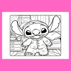 (MLC004 - A5 - Stitch Menina) Miolo Impresso para Colorir 52 folhas 180g na internet