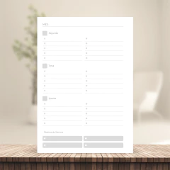 (Escolha - Planner BPD Horizontal Não Datado) Miolo de Planner Não Datado A5 90g 260 páginas - loja online