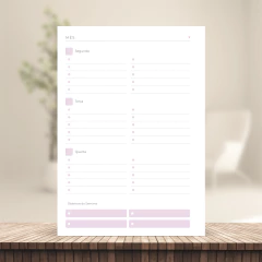 Imagem do (Escolha - Planner BPD Horizontal Não Datado) Miolo de Planner Não Datado A5 90g 260 páginas