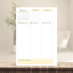 Imagem do (Escolha - Planner Master Elegance 2026 Vertical s/ Pauta) Miolo de Planner Datado 2026 17x23cm 90g 218 páginas