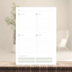 (Escolha - Planner BPD Quadrante Não Datado) Miolo de Planner Não Datado A5 90g 260 páginas