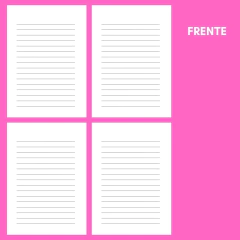 (A6 Pautado Simples) 04 Miolos para Bloquinho 10,5x14,8cm 80fls 90g Frente e Verso - comprar online