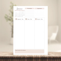 (Escolha - Planner Master Elegance 2026 Vertical s/ Pauta) Miolo de Planner Datado 2026 17x23cm 90g 218 páginas - CASA DO MIOLO