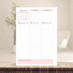 (Escolha - Planner Elegance 2026 Vertical c/ Pauta) Miolo de Planner Datado 2026 A5 90g 218 páginas - loja online