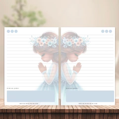 (Abençoada - Azul) Miolo Impresso A5 90g 200 páginas Impressão Frente e Verso - CASA DO MIOLO