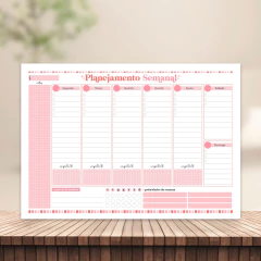 (Escolha o modelo) Planner Semanal de Mesa A4 com 55 folhas destacáveis - CASA DO MIOLO
