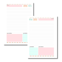 (Letterinha Cute Boho) Miolo de Agenda Datada 2026 1DPP A5 404 páginas - loja online