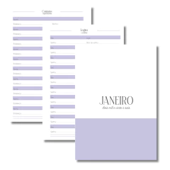 (Lilás - Harmonia 2026 s/obs s/horas) Miolo de Agenda Datada 2026 1DPP A5 418 páginas - loja online