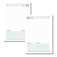 (Letterinha Verde) Miolo de Agenda Datada 2026 1DPP A5 404 páginas - loja online