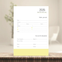 (Amarelo - Harmonia 2026 c/obs c/horas) Miolo de Agenda Datada 2026 1DPP A5 418 páginas 75g - loja online