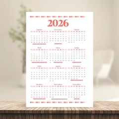 (Letterinha Cherry) Miolo de Agenda Datada 2026 2DPP A5 222 páginas 90g - loja online