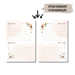 (Garden Perm. 2dpp) Miolo de Agenda A5 Perm. 2dpp 198 páginas - loja online