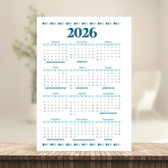 (Letterinha Azul) Miolo de Agenda Datada 2026 2DPP A5 222 páginas 90g - loja online