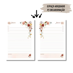 (Garden Perm. 1dpp) Miolo de Agenda A5 Permanente 1dpp 380 páginas - loja online