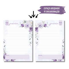 Imagem do (Violeta - sem versículos) Miolo de Agenda Datada 2026 1DPP A5 378 páginas
