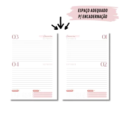 Imagem do (Rose s/ horas - Vagalume Perm. - 2025 e 2026) Miolo de Agenda A5 Permanente 2dpp 216 páginas