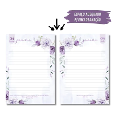 Imagem do (Violeta - com versículos) Miolo de Agenda Datada 2026 1DPP A5 378 páginas
