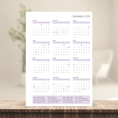 Imagem do (Lilás - PA c/ planejamento s/ horas) Miolo de Agenda Datada 2026 1DPP A5 408 páginas 75g