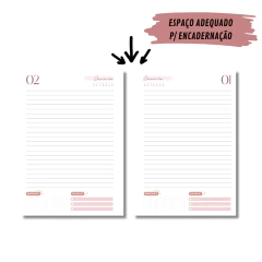 Imagem do (Rose s/ horas - Vagalume Perm. - 2025 e 2026) Miolo de Agenda A5 Permanente 1dpp 398 páginas