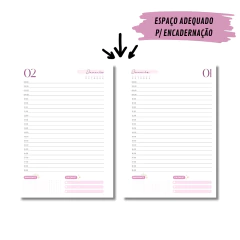 Imagem do (Pink c/ horas - Vagalume Perm. - 2025 e 2026) Miolo de Agenda A5 Permanente 1dpp 398 páginas