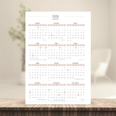 Imagem do (Nude - Harmonia 2026 c/obs c/horas) Miolo de Agenda Datada 2026 1DPP A5 418 páginas 75g