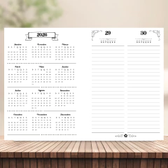 (Dobre de 8/8fls - s/ horas - 75g - Agenda Perm. 2dpp) Miolo impresso de Agenda Perm. costura com 112 páginas A4 75g