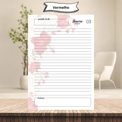 (Coleção Lina Criativa Floral s/ horas) Miolo de Agenda Datada 2027 1DPP A5 378 páginas 75g