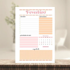 (Letterinha Peach) Miolo de Agenda Datada 2026 2DPP A5 222 páginas 90g - CASA DO MIOLO