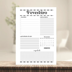 (Letterinha Cinza) Miolo de Agenda Datada 2026 2DPP A5 222 páginas 90g - CASA DO MIOLO