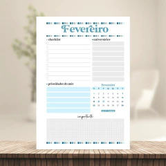 (Letterinha Azul) Miolo de Agenda Datada 2026 2DPP A5 222 páginas 90g - CASA DO MIOLO