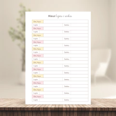 (Escolha - Planner Elegance 2026 Vertical s/ Pauta) Miolo de Planner Datado 2026 A5 90g 218 páginas - CASA DO MIOLO