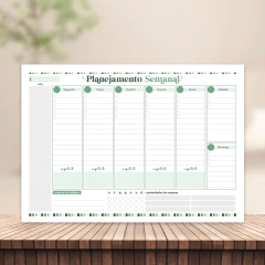 (Escolha o modelo) Planner Semanal de Mesa A4 com 55 folhas destacáveis - CASA DO MIOLO
