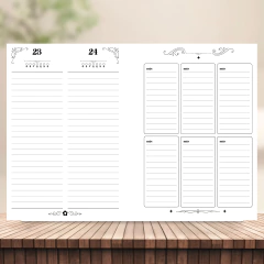 (Dobre de 8/8fls - s/ horas - 75g - Agenda Perm. 2dpp) Miolo impresso de Agenda Perm. costura com 112 páginas A4 75g - CASA DO MIOLO