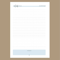 (Neutra Azul com ou sem horas) Miolo de Agenda Datada 2025 A5 1DPP 408 páginas 75g - comprar online