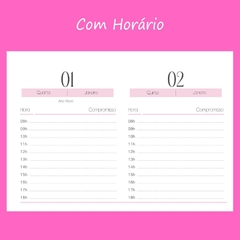 (Harmonia Rosa 2025 - Horizontal) Kit com 4 Miolos Impressos de Mini Agenda A6 com 224 pág 90g
