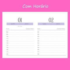 (Harmonia Lilás 2025 - Horizontal) Kit com 4 Miolos Impressos de Mini Agenda A6 com 224 pág 90g