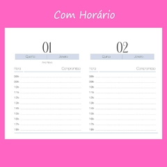 (Harmonia Azul 2025 - Horizontal) Kit com 4 Miolos Impressos de Mini Agenda A6 com 224 pág 90g