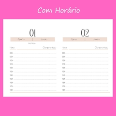 (Harmonia Nude 2025 - Horizontal) Kit com 4 Miolos Impressos de Mini Agenda A6 com 224 pág 90g