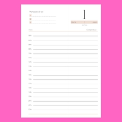 (Harmonia sem obs. Nude com ou sem horas) Miolo de Agenda Datada 2025 1DPP A5 416 páginas 75g