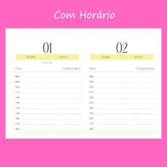 (Harmonia Amarela 2025 - Horizontal) Kit com 4 Miolos Impressos de Mini Agenda A6 com 224 pág 90g