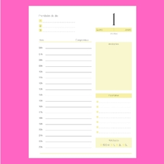 (Harmonia Amarelo com ou sem horas) Miolo de Agenda Datada 2025 1DPP A5 416 páginas 75g