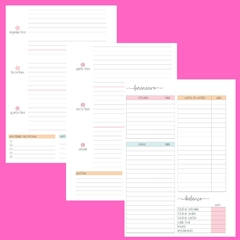 (Clean - Horizontal Pautado Colorido) Miolo de Planner Datado 2025 A5 90g 234 páginas