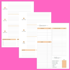 (Clean - Horizontal Pautado Laranja) Miolo de Planner Datado 2025 A5 90g 234 páginas